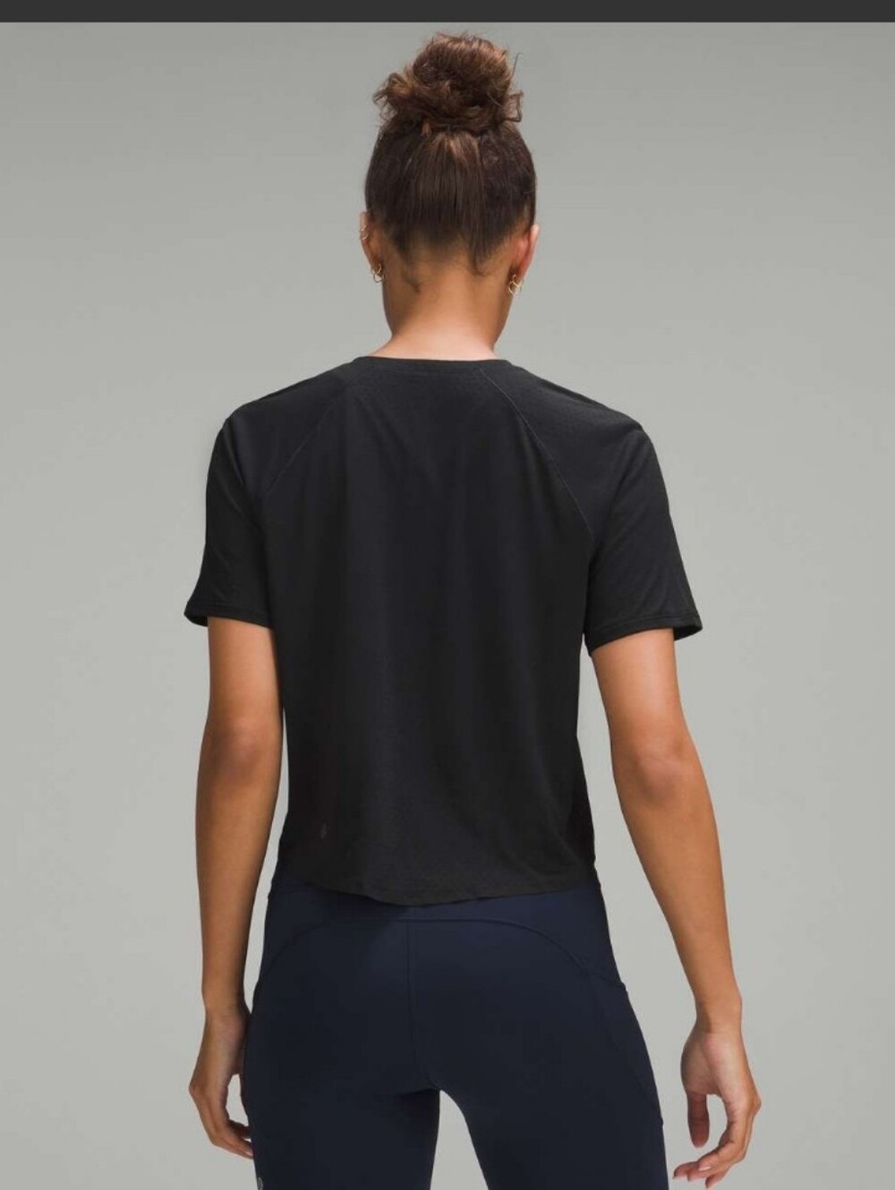 Lululemon Black Fast And Free Race Length Cropped Top, SIZE S, See Description - Picture 3 of 14